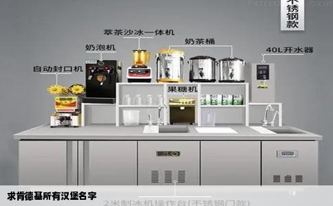 求肯德基所有汉堡名字